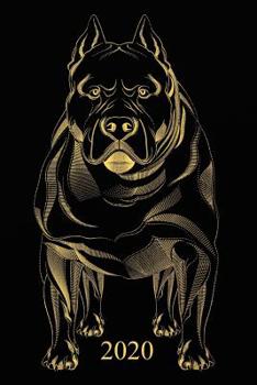 2020: Calendario e Agenda settimanale 2020 + calendario mensile + 20 pagine Indirizzi +20 pagine foderate +20 pagine Blanco per schizzi - Oro nero. Staffordshire Bull Terrier