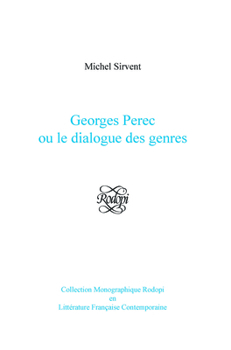 Paperback Georges Perec ou le dialogue des genres [French] Book