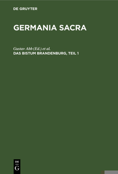 Hardcover Das Bistum Brandenburg, Teil 1 [German] Book