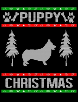 Puppy Christmas: Welsh Corgi Pembroke Lover Gift Blank Notebook 8.5X11 100 Pages Scrapbook Sketch Notebook