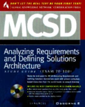 Hardcover MCSD Analyzing Requirements: Exam 70-100 (MCSD Study Guides) Book