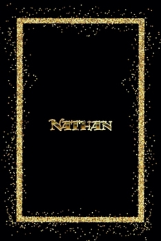 Paperback Nathan: Name Nathan Monogram Notebook - 120 Pages - Size 6x9, Soft Cover, Matte Finish- Gold Confetti Glitter Monogram Blank L Book