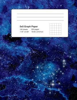 Paperback 5x5 Graph Paper: Starry Night Galaxy Outer Space Notebook 100 sheets 200 pages paper 7.44x9.69 IN Perfect Binding Book