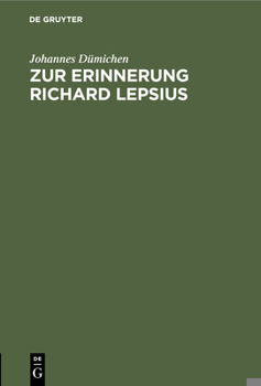 Hardcover Zur Erinnerung Richard Lepsius [German] Book