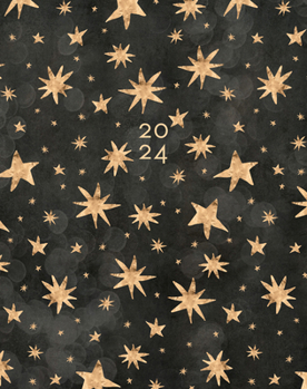 Spiral-bound Starry Night 2024 7.5 X 9.5 Booklet Monthly Planner Book