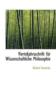 Paperback Vierteljahrsschrift F R Wissenschaftliche Philosophie Book