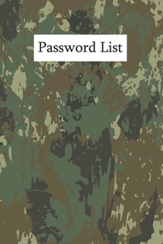 Paperback Password List: Internet Password Logbook Large Print With Tabs - camouflage green background Cover Book