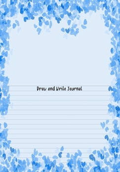Draw and Write Journal: Book Journal Dual Design Alternating Half Blank- Half College Ruled for Creative Sketchbook Drawing or Doodling & Writing ... Organizer : Blue Heart and Black Cat Theme
