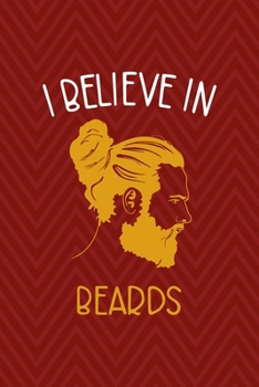 Paperback I Believe In Beards: All Purpose 6x9 Blank Lined Notebook Journal Way Better Than A Card Trendy Unique Gift Red Zigzag Beards Book
