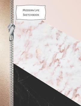 Paperback Modern Life Sketchbook: Pink Marble Drawing Art Book for Artists Book