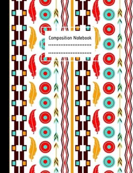 Paperback Composition Notebook: Boho Feathers, Large College Lined Paper Notebook Journal, For Students Kids Teens Girls Boys, 100 pages, 8.5" x 11", Book