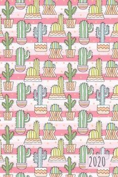 Paperback 2020 Daily Planner Full Page a Day: 1 Day per Page Diary Journal Notebook - Day Full Lined - Monthly Calendar - Year Overview 2020 - Cactus & Pink Str Book