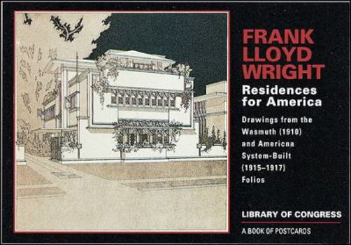 Diary Frank Lloyd Wright: Residences for America: Drawings from the Wasmuth (1910) and American System-Built (1915-1917) Folios Book