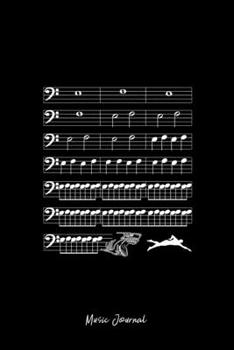 Music Journal: Music Notes Shark Hunt Swimming Funny Christmas Gift - Black Ruled Lined Notebook - Diary, Writing, Notes, Gratitude, Goal Journal - 6x9 120 pages