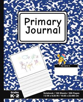 Paperback Primary Journal: School Marble Blue - Grades K-2, Creative Story Tablet - Primary Draw & Write Journal Notebook For Home & School [Clas Book
