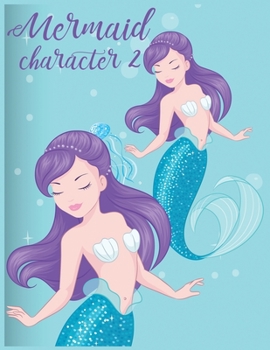 Mermaid character 2: Cute Notebook for Girls Teens Kids Journal College Ruled Blank Lined (8.5 x 11) Large nootbook School Diary Softback Cover Mermaid Lover Gifts