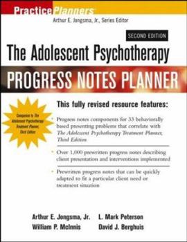 Paperback The Adolescent Psychotherapy Progress Notes Planner Book