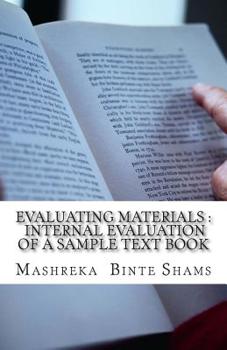 Paperback Evaluating Materials: Internal Evaluation of a sample Text Book