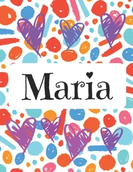 Paperback Maria: Diario de nombres personalizado con papel rayado en blanco Cubra c?rculos y corazones de dise?o [Spanish] Book