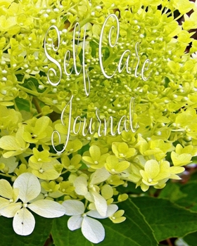 Paperback Self Care Journal: Positive Thoughts and Inspirational Quotes Featuring Elegant Chartreuse Green Limelight Hydrangea Original Digital Oil Book