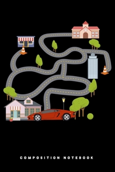 Composition Notebook: Maze Race Car Back Rub Play Mat Lined Notebook Journal Diary 6x9
