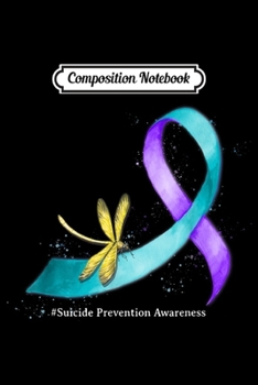 Composition Notebook: Dragonfly Purple Blue Ribbon Suicide Prevention Awareness  Journal/Notebook Blank Lined Ruled 6x9 100 Pages
