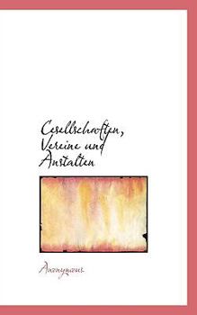 Paperback Cesellschaften, Vereine Und Anstalten [German] Book