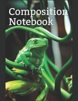 Composition Notebook: Bright Green Frog themed Composition Notebook 100 pages measures 8.5" x 11"