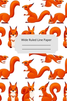 Cute Baby Squirrel Theme Wide Ruled Line Paper