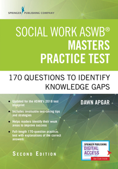 Paperback Social Work Aswb Masters Practice Test: 170 Questions to Identify Knowledge Gaps (Book + Digital Access) Book