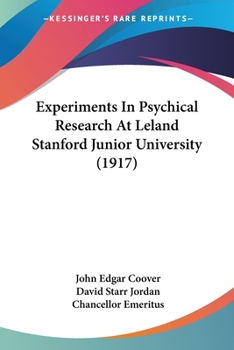 Paperback Experiments In Psychical Research At Leland Stanford Junior University (1917) Book