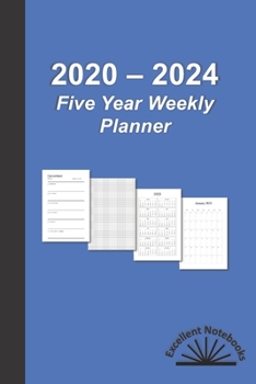 2020 - 2024 Five Year Planner: Weekly for builders, engineers & designers with 5x5 graph page after each month (Blue)