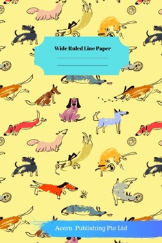 Paperback Dog Sloth Theme Wide Ruled Line Paper Book