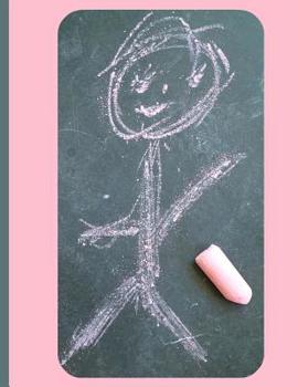Paperback Stick Figure Drawing with Pink Chalk on Sidewalk: Sketch Book