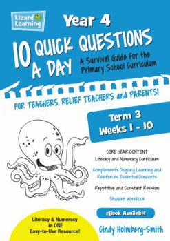 Paperback Lizard Learning 10 Quick Questions A Day Year 4 Term 3 Book