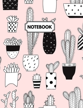 Paperback Notebook: Elegant Cactus Daily Journal, Ruled White Paper, Blank Lined Note Book To Write In Book