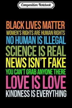 Paperback Composition Notebook: Resis Kindness Is Everything Black Lives Love Is Love Journal/Notebook Blank Lined Ruled 6x9 100 Pages Book