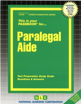 Spiral-bound Paralegal Aide: Passbooks Study Guide Book