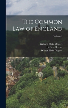 Hardcover The Common law of England; Volume 2 Book