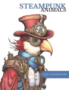Steampunk Animals Coloring Book: Adult Art Therapy B0CN3CFBLB Book Cover