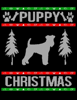 Puppy Christmas: Aeridale Terrier Lover Gift Blank Notebook 8.5X11 100 Pages Scrapbook Sketch Notebook