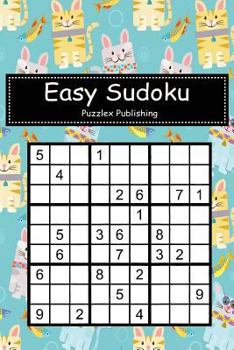 Paperback Easy Sudoku: Sudoku Puzzle Game For Beginers With colorful cats and fish cover Book