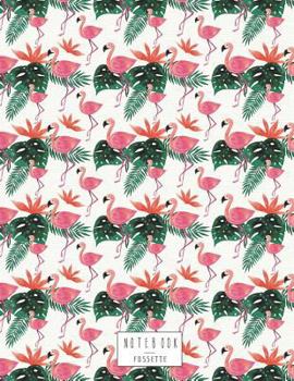 Paperback Notebook: Cute flamingo on cream cover and Dot Graph Line Sketch pages, Extra large (8.5 x 11) inches, 110 pages, White paper, S Book
