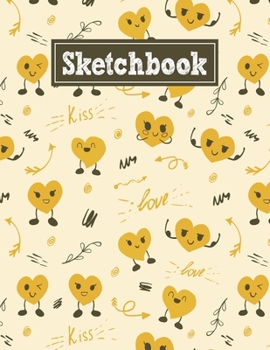 Paperback Sketchbook: 8.5 x 11 Notebook for Creative Drawing and Sketching Activities with Funny Hearts Themed Cover Design Book