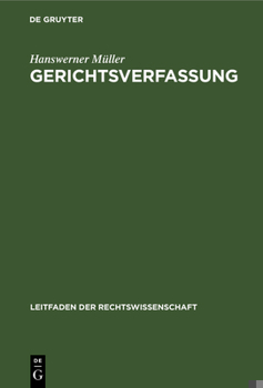 Hardcover Gerichtsverfassung [German] Book