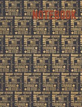 Paperback Notebook: Patriotic Print Composition Notebook 7.44x9.69 150 pages (75 sheets) College Ruled Book