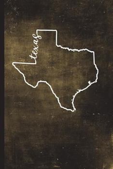 Paperback Texas: 6" x 9" - 128 Pages: Texas State Silhouette Hand Lettering Cursive Script Design on Soft Matte Cover - Notebook, Diary Book