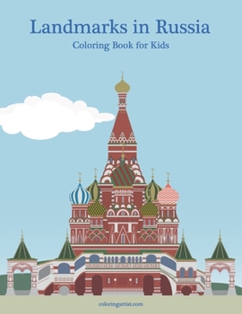 Paperback Landmarks in Russia Coloring Book for Kids Book