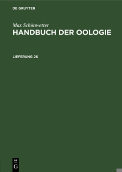 Hardcover Max Schönwetter: Handbuch Der Oologie. Lieferung 26 [German] Book