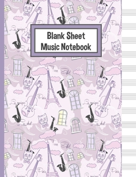 Blank Sheet Music Notebook: Music Manuscript Staff Paper for Musicians (108 pages, 12 staves per page)
